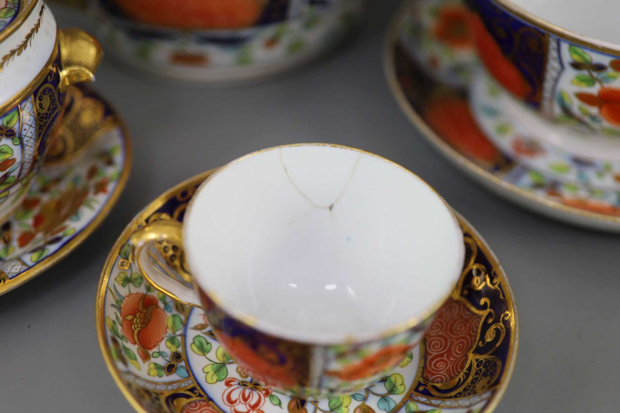 A Herculaneum porcelain Imari pattern 8080 part tea and coffee set, c.1812-15,